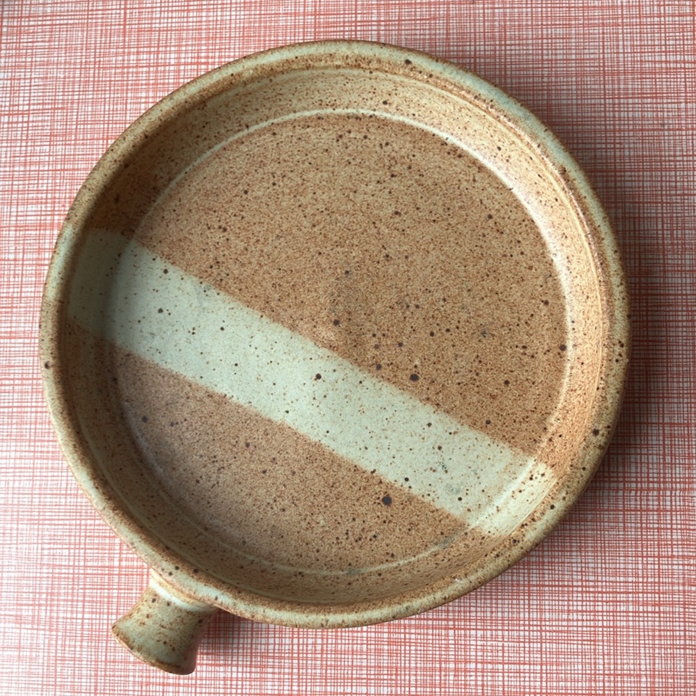 Vintage Art Pottery Handmade Speckled Ceramic Dish
